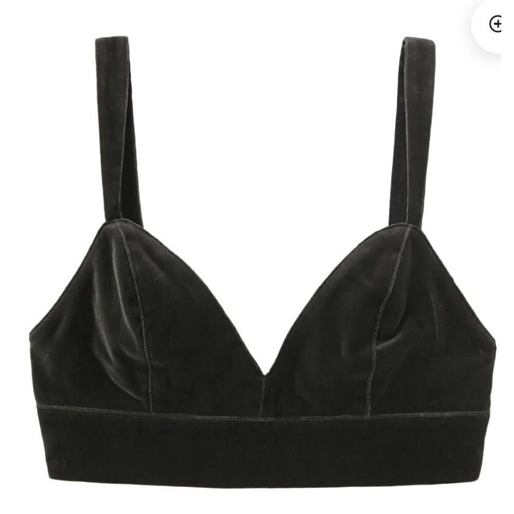 MOUSSY VELVET BRA TOP in Brown NET Size